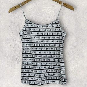 NEW Calvin Klein Logo Camisole Tank Top Pajama Top Black White Snowflake Pyjama‎